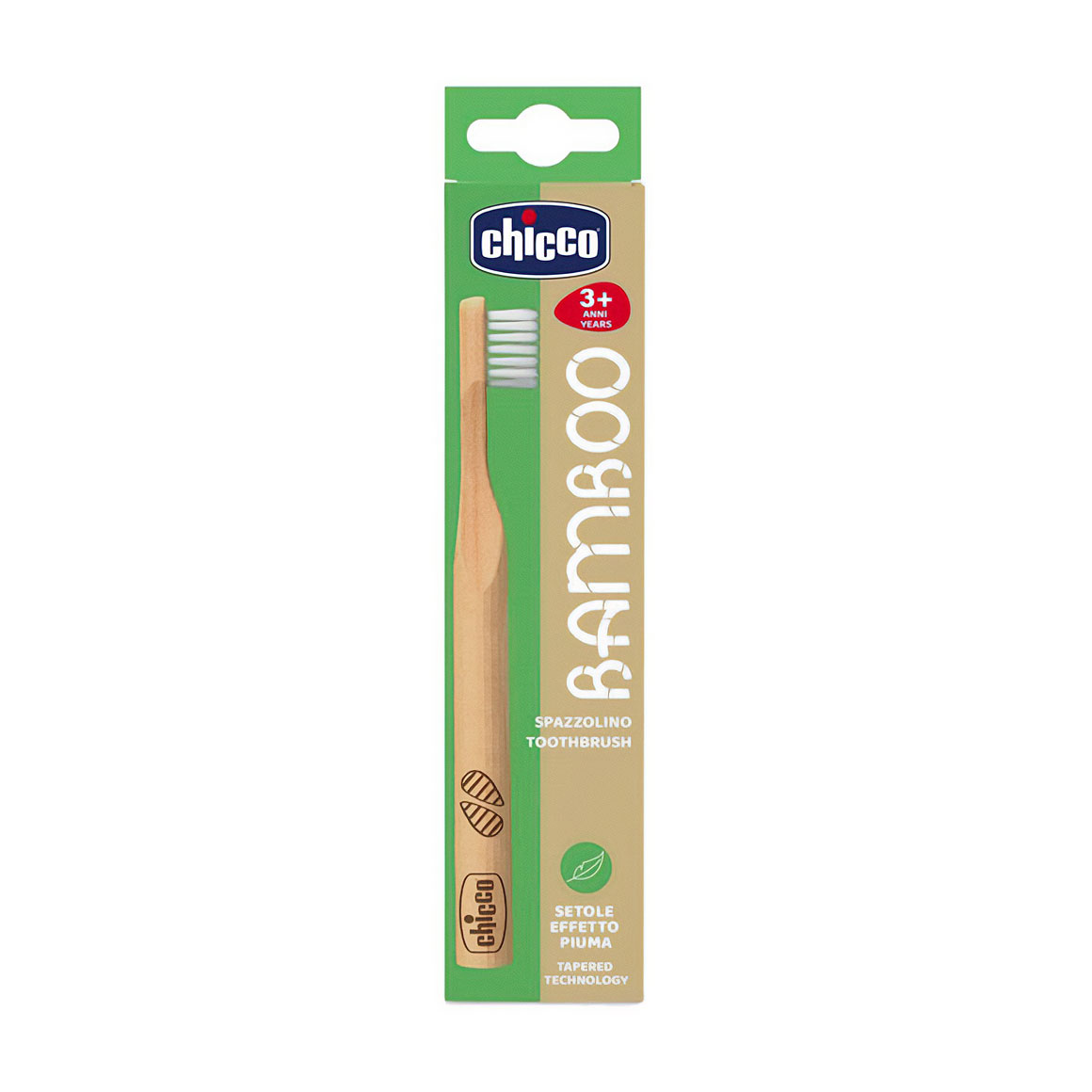 Дитяча зубна щітка Chicco Bamboo Toothbrush зелена упаковка, від 3 років, 1 шт